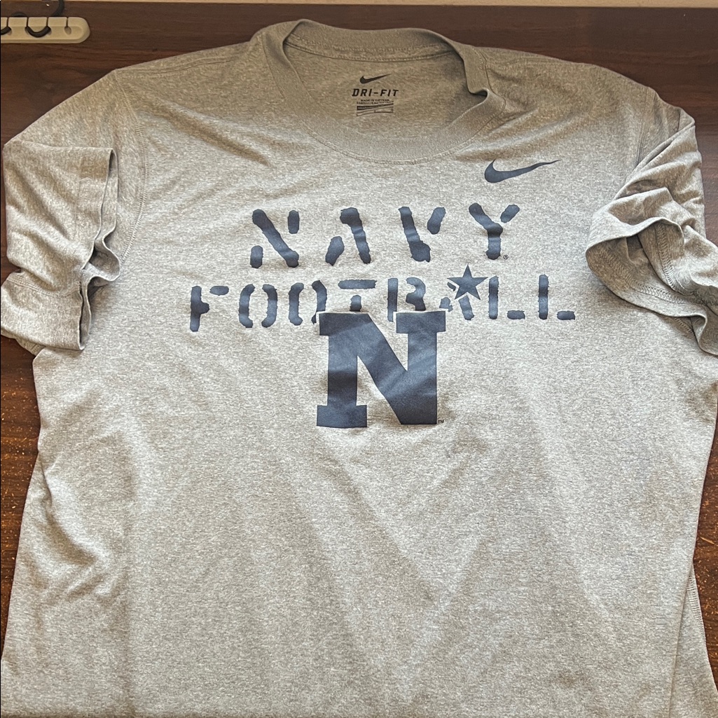 Ncaa Gray Navy Football Tee